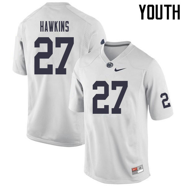 Youth #27 Aeneas Hawkins Penn State Nittany Lions College Football Jerseys Sale-White